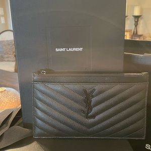 Authentic YSL clutch/wallet black on black